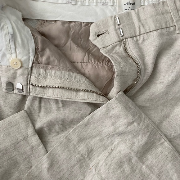 Aritzia Linen Effortless Pants Natural Ecru - Picture 2 of 4